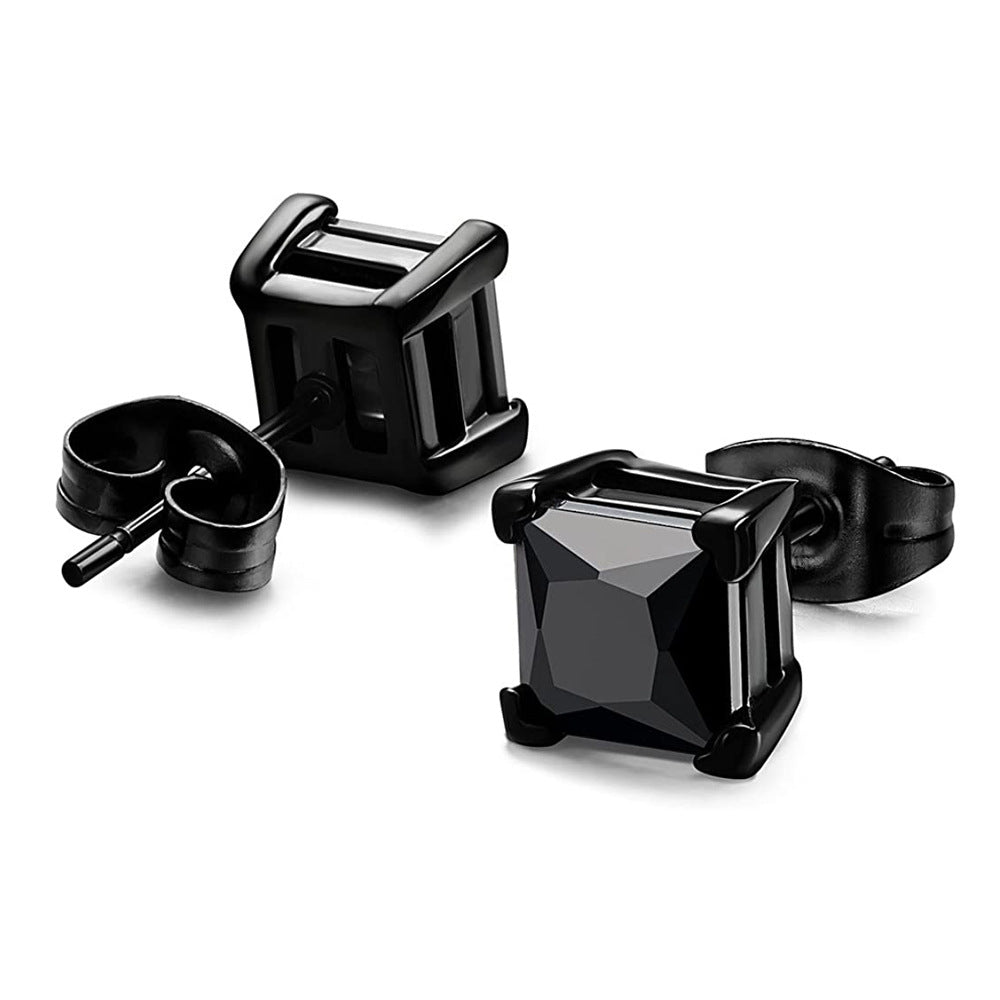 Black Punk CZ Stud Earrings (3 styles)