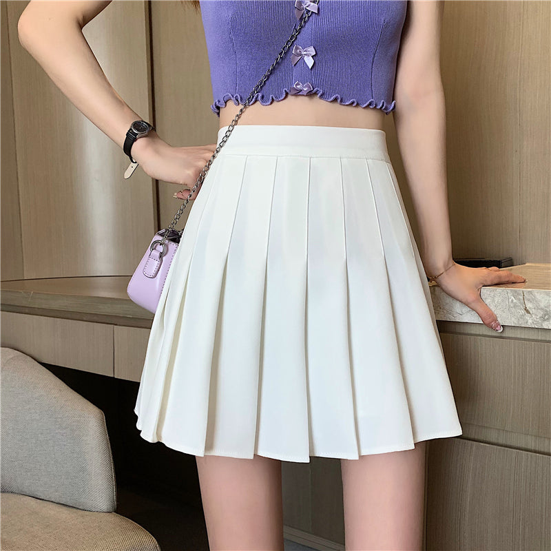 High Waist Pleated Skirt (3 colors)