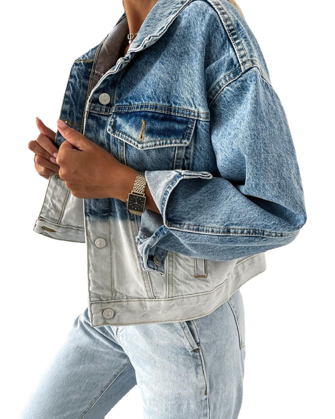 Loose Two Tone Denim Jacket