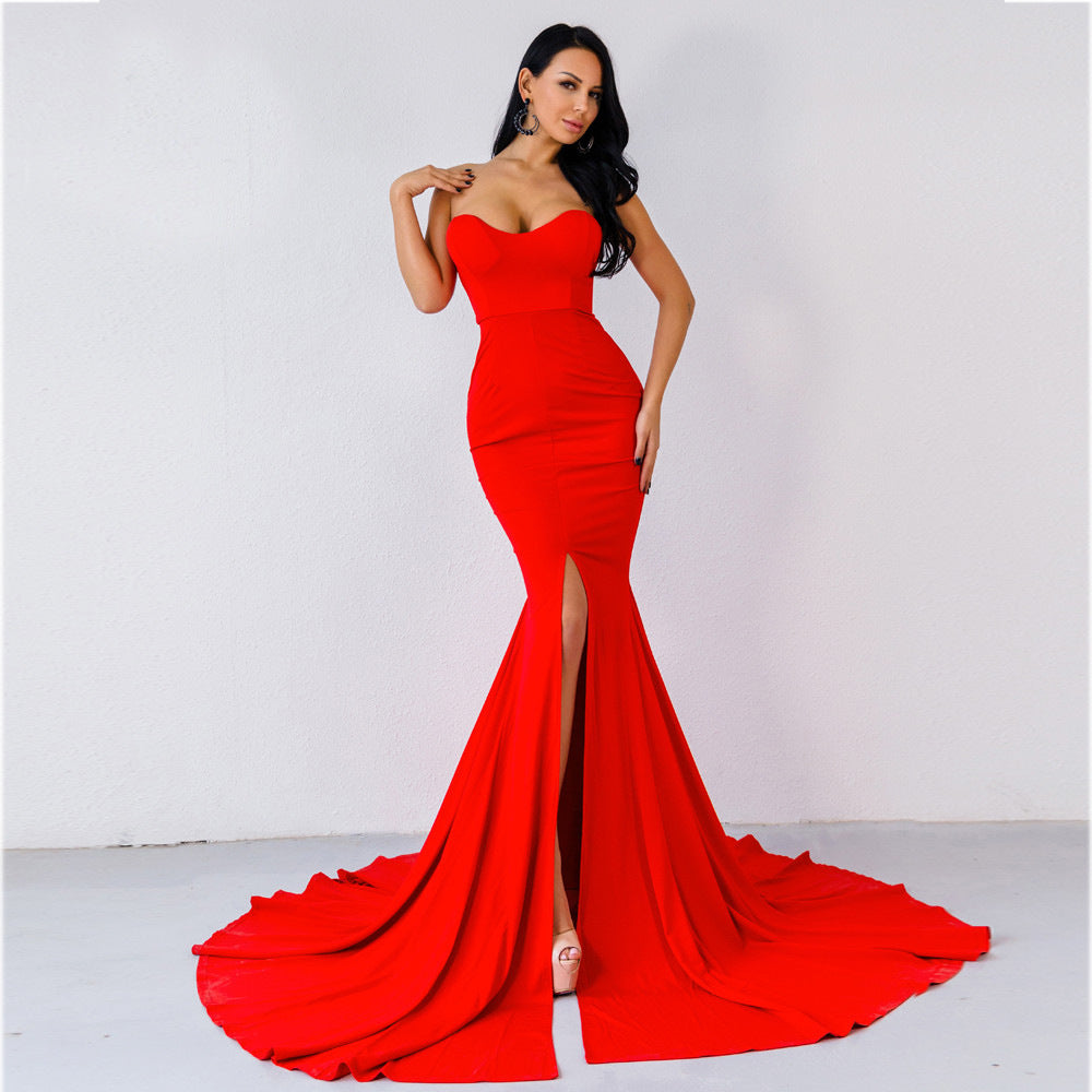 Long Strapless Gown (2 colors)