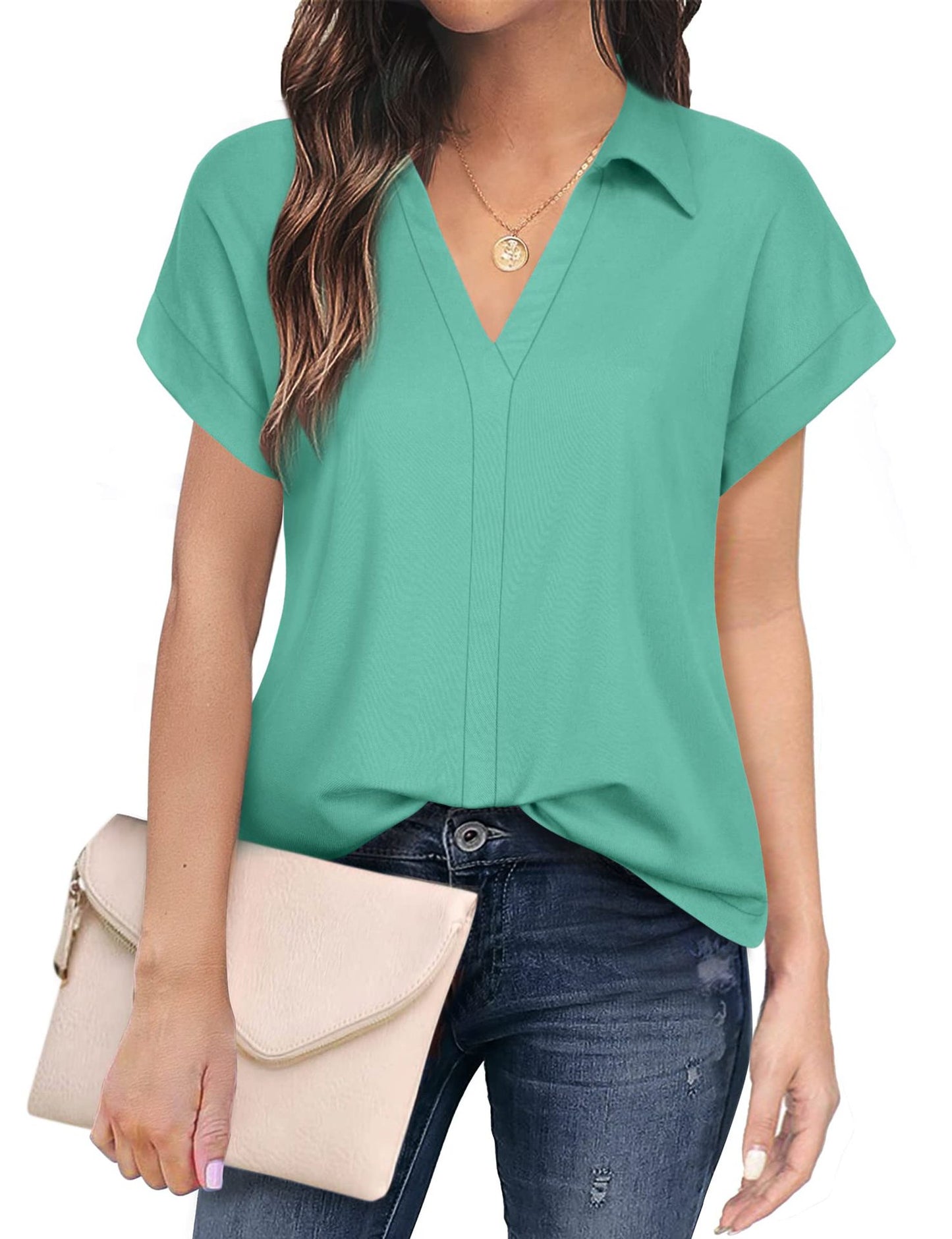 Casual Polyester Short Sleeve Shirt (8 colors)