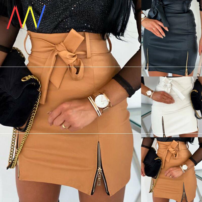 Bandage Leather Skirt (3 colors)